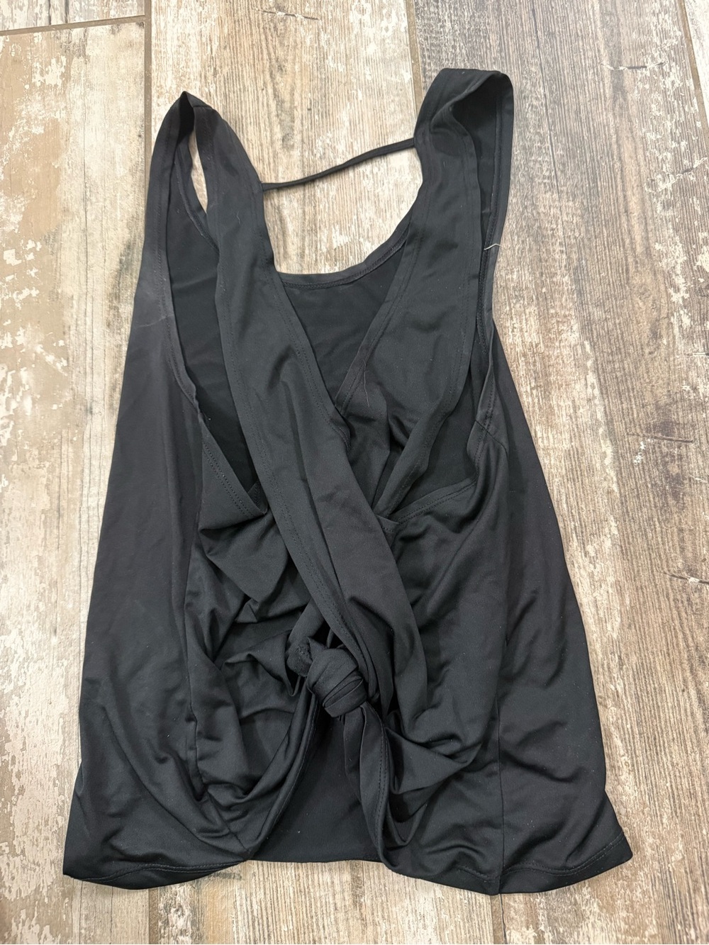 Black Womens Twist-Front Sleeveless Tank Top